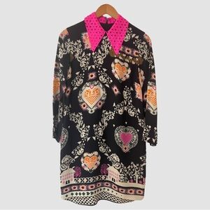 MSGM Made In Italy Designer Multicolor Print Dress IT40 US Small ($600)